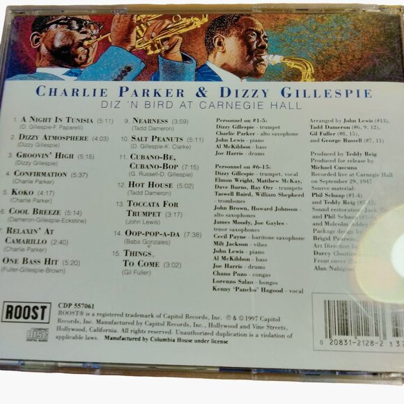 COPY - The Performance Series Diz N Bird Carnegie Hall Charlie Parker Dizzy Gil… - Picture 5 of 5